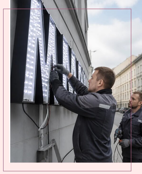 Изготовление и монтаж светодиодных LED вывесок в Касимах